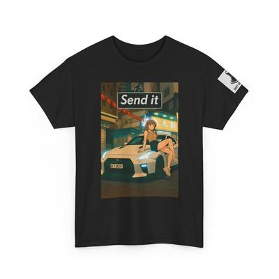 T-shirt Unisex in Cotone Pesante GTR Ispirata agli Anime, T-shirt Grafica Cool