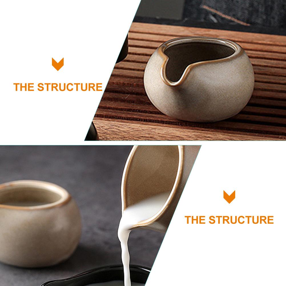 Ceramic Coffee Milk Kettle Nordic Style Syrup Jug for Hot Drinks Anti Bottom Mini Pitcher for Home Restaurant Cafe Black