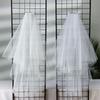 Elegant Two Layer Short Simple White Ivory Bridal Veil Women's Tulle With Comb Wedding Veil