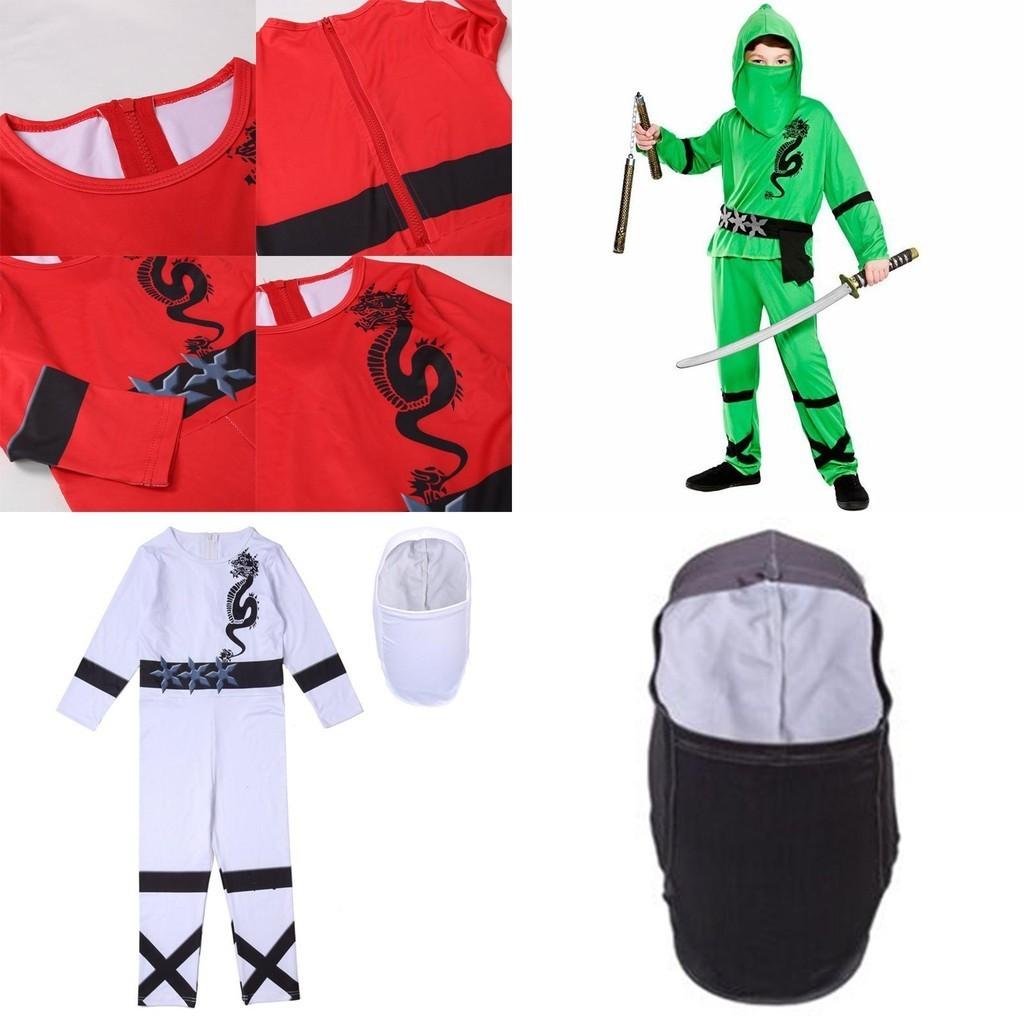 Ninja Power Boys Costume Martial Arts Japanese Samurai Warrior Dress Fancy