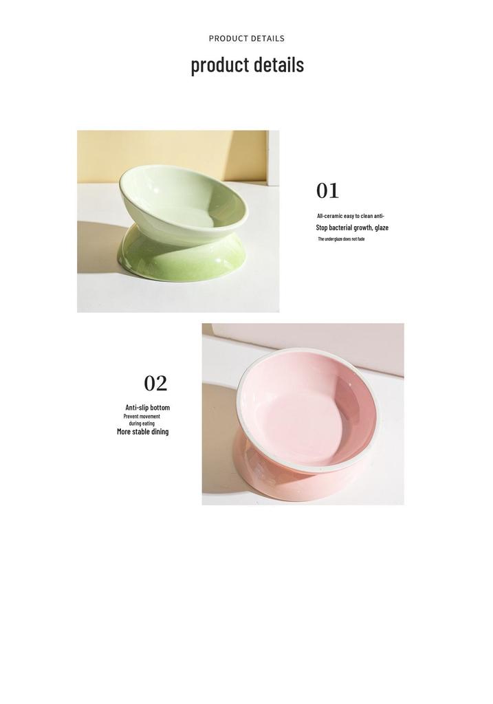 Ceramic Gradient Pet Bowl for Cats and Dogs - Feeder, Food, and Water Bowl