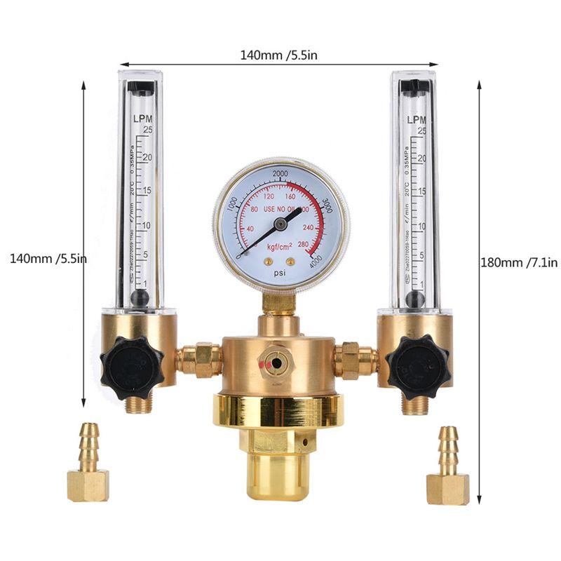 Aug. Dual Tube Regulator G5/8" Male Threaded Connection As Pressure Reducer Flow Meter For Welding Systems