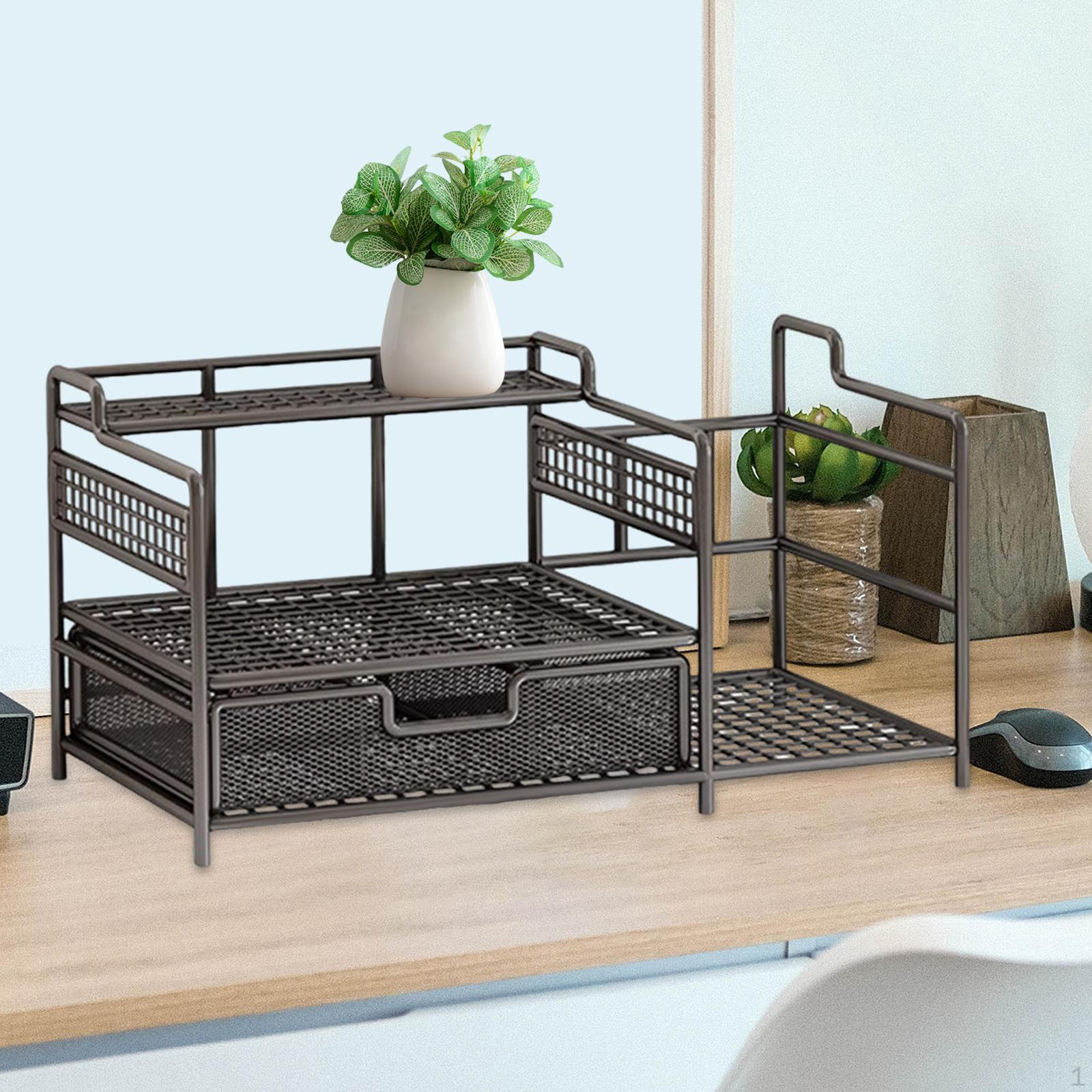 Настольный органайзер для файлов Сетчатый держатель Лоток для бумаги и писем для общежития чёрный 4278₽