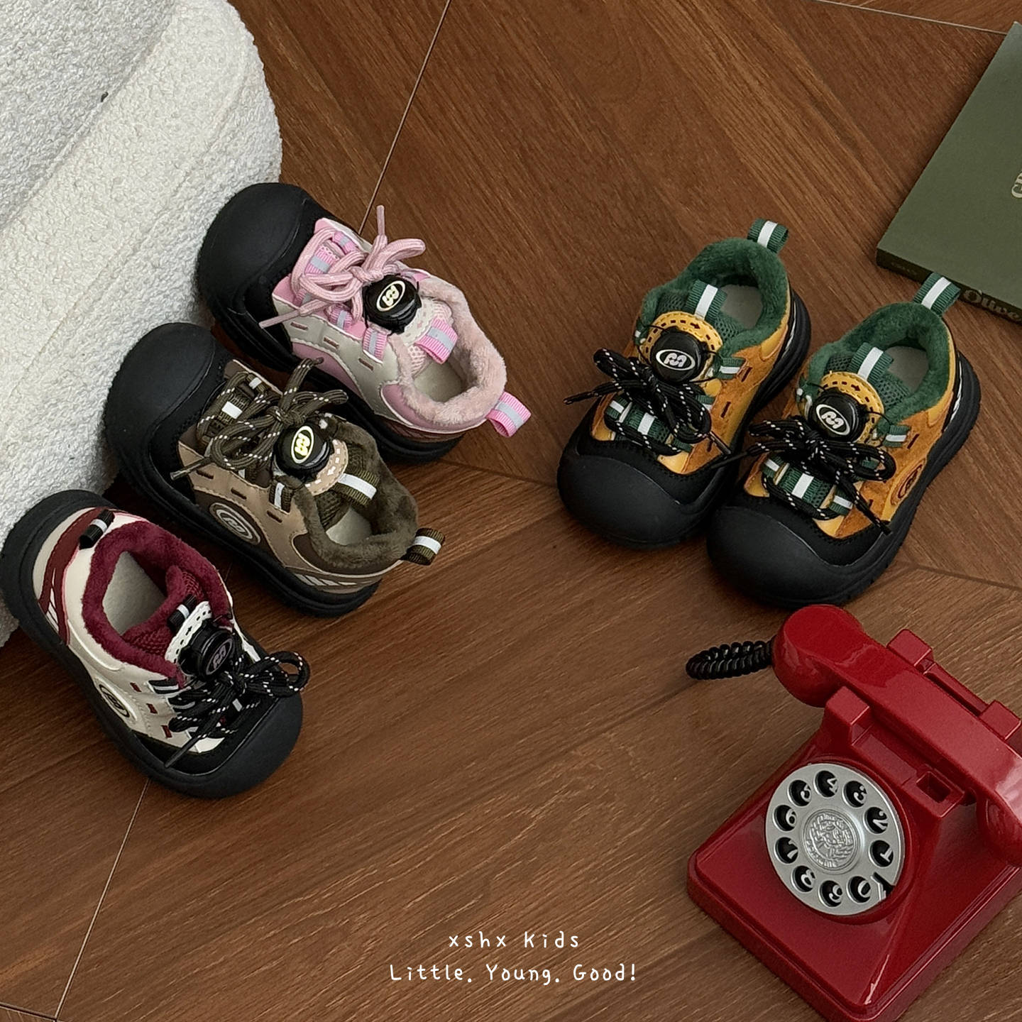 

XSHX Functional Mountain Series | Boys and Girls Autumn and Winter Fleece Rotary Buckle Baotou Steady Heel Mountain Outdoor Leisure Versatile 22