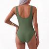 Swimsuit for Women Deep V Neck Mesh Panel Bathing Suit Tummy Control Backless Swimwear Beachwear