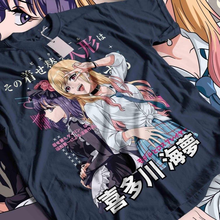 2026 Hot Sale Summer 90s Vintage Anime Tee My Dress-Up Darling Marin Kitagawa Saju Juzu Graphic Tee Men Women Gothic Cotton Oversized T-shirts
