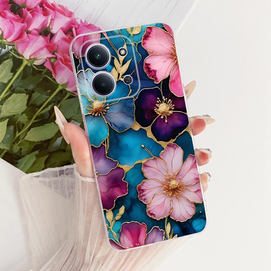 For Xiaomi Redmi 15C 5G 2025 Case Fashion Flower Bow Soft Silicone Clear Back Cover For Xiaomi Poco C85 5G Redmi15C 173MM Bumper