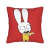S-Simon Super Rabbit Pillow Cover  Cute Funny Pillow Case For Chair Sofa Home Decor Design Pillowcases Birthday Gift