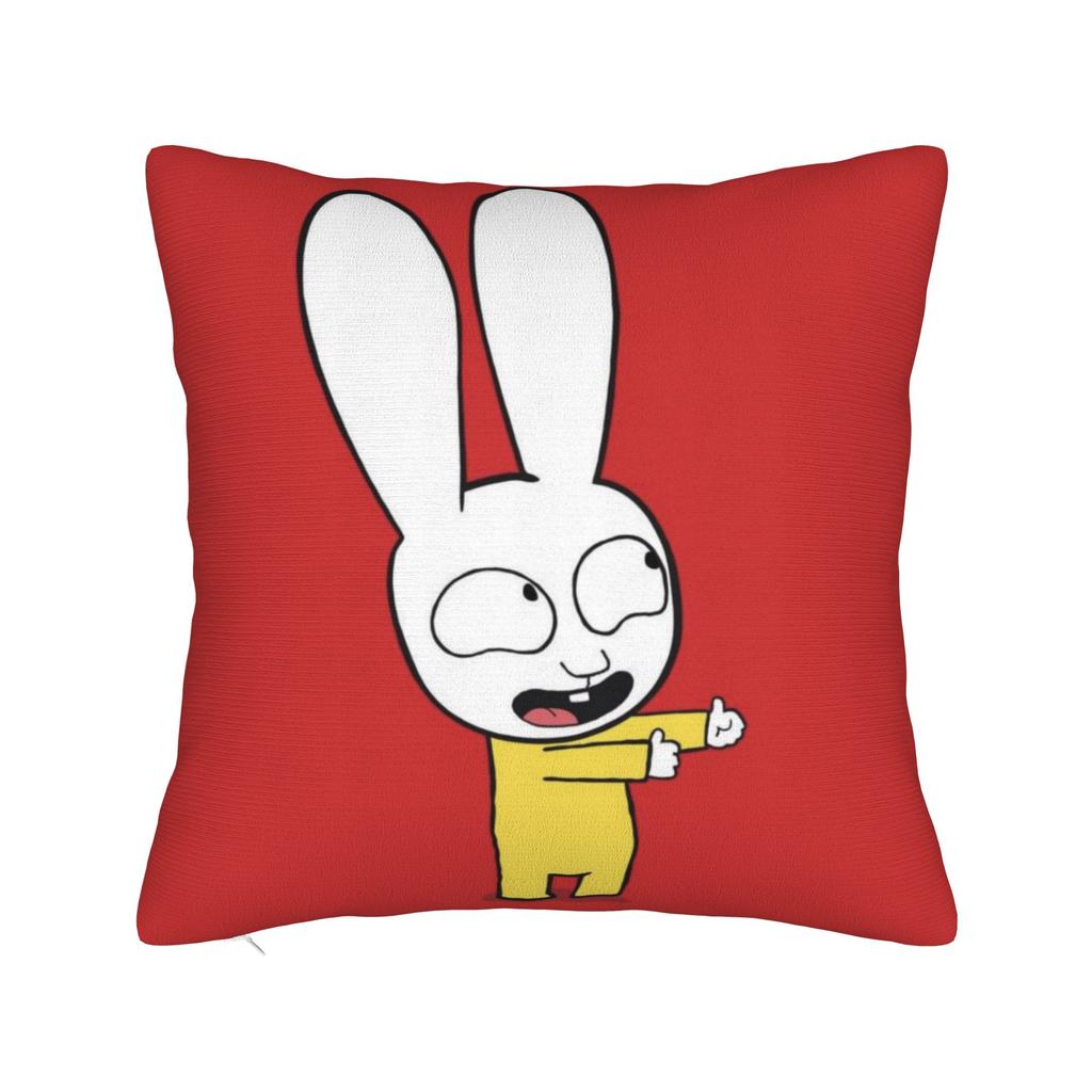 S-Simon Super Rabbit Pillow Cover Cute Funny Pillow Case For Chair Sofa Home Decor Design Pillowcases Birthday Gift