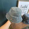 Leaf Embroidery Denim Fisherman Hat Children Spring and Autumn Washed Retro Outdoor Versatile Sunshade Small Brim Bucket Hat