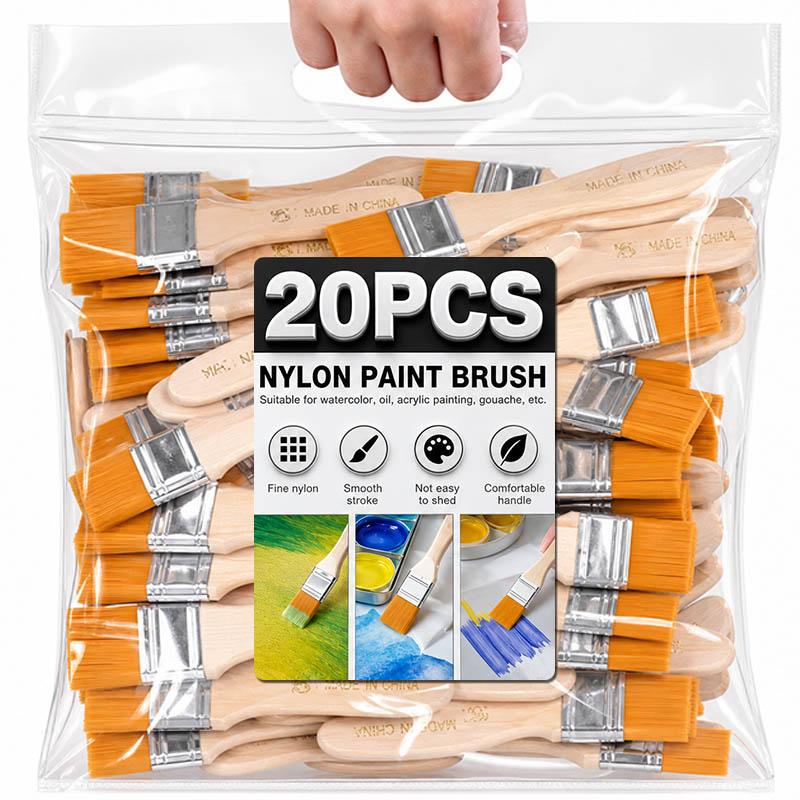 Wooden Handle Nylon Bristle Paint Brush Nylon Bristle Oil Painting Brushes Oil Painting Watercolor Drawing Dusting Cleaning Tool