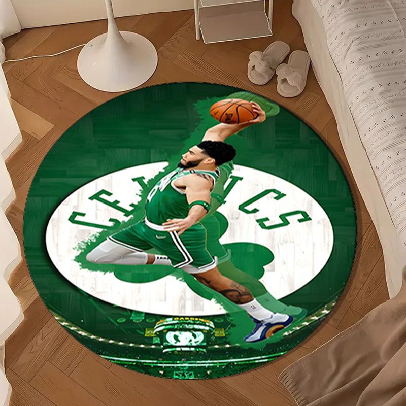 Boston Basketball Round mat, Anti-slip Circle Carpet Chair rug For livingroom,Bedroom, doormat home decor Gift Christmas Gifts