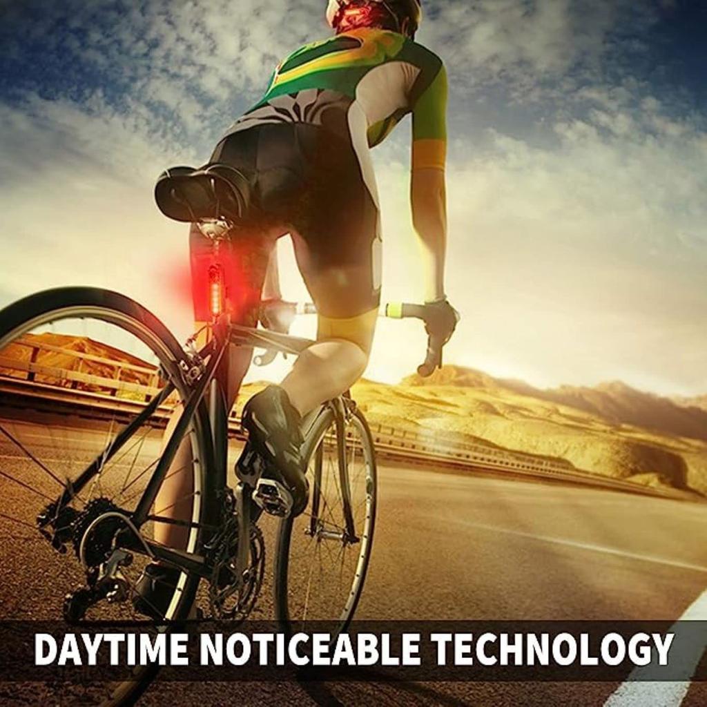 Volcano Eye Bicycle Tail Set of USB Rechargeable LED Waterproof Flashing Cycle 4 Light Safety Light for Nighttime Ride Easy Installation Lights, 2,