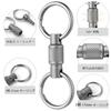 TIMULTI Titanium Detachable Quick Release Key Ring with Detachable 4 Split Rings Keychain, Carabiner, Keychain, Compact, Lightweight,
