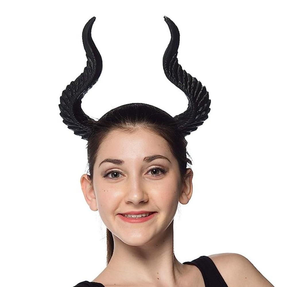 PU Cosplay Hairband Ox Horn Halloween Hair Hoop Halloween Horns Headband  Stage Performance Props