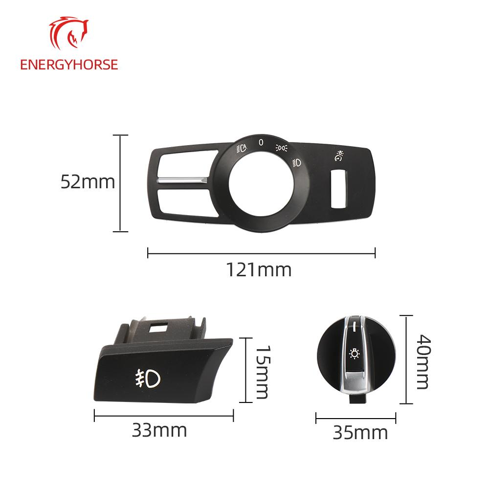 1Pcs Car Headlight Switch Knob Buttons For BMW 5 6 7 Series X3 X4 F01 F02 F03 F10 F18 F07 F06 F25 F26 Black