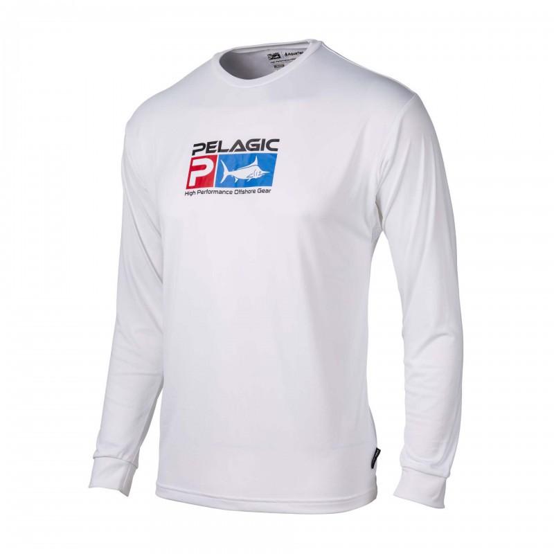 

PELAGIC Fishing Clothes Sunscreen Ice Silk Feeling Luya Breathable Long-sleeved Round Neck Casual Sports T-shirt XS
