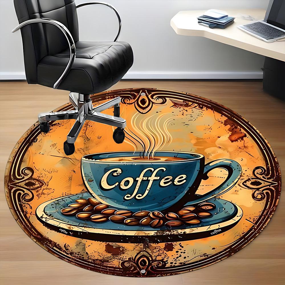 1pc Coffee Beans Chair Carpet for Office - Durable, Ideal for Chair Mats, Stylish & Functional Decorative Rug yy260130013