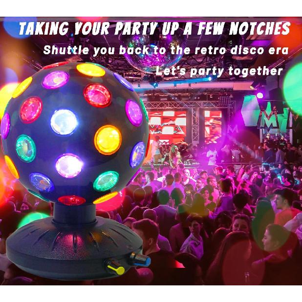 Spinning 6 Inches Disco Ball Light Adjustable Rotating Speed Light Brightness Party Lights Dj Strobe Lamp with 1M/3.28ft USB Cable for Birthday