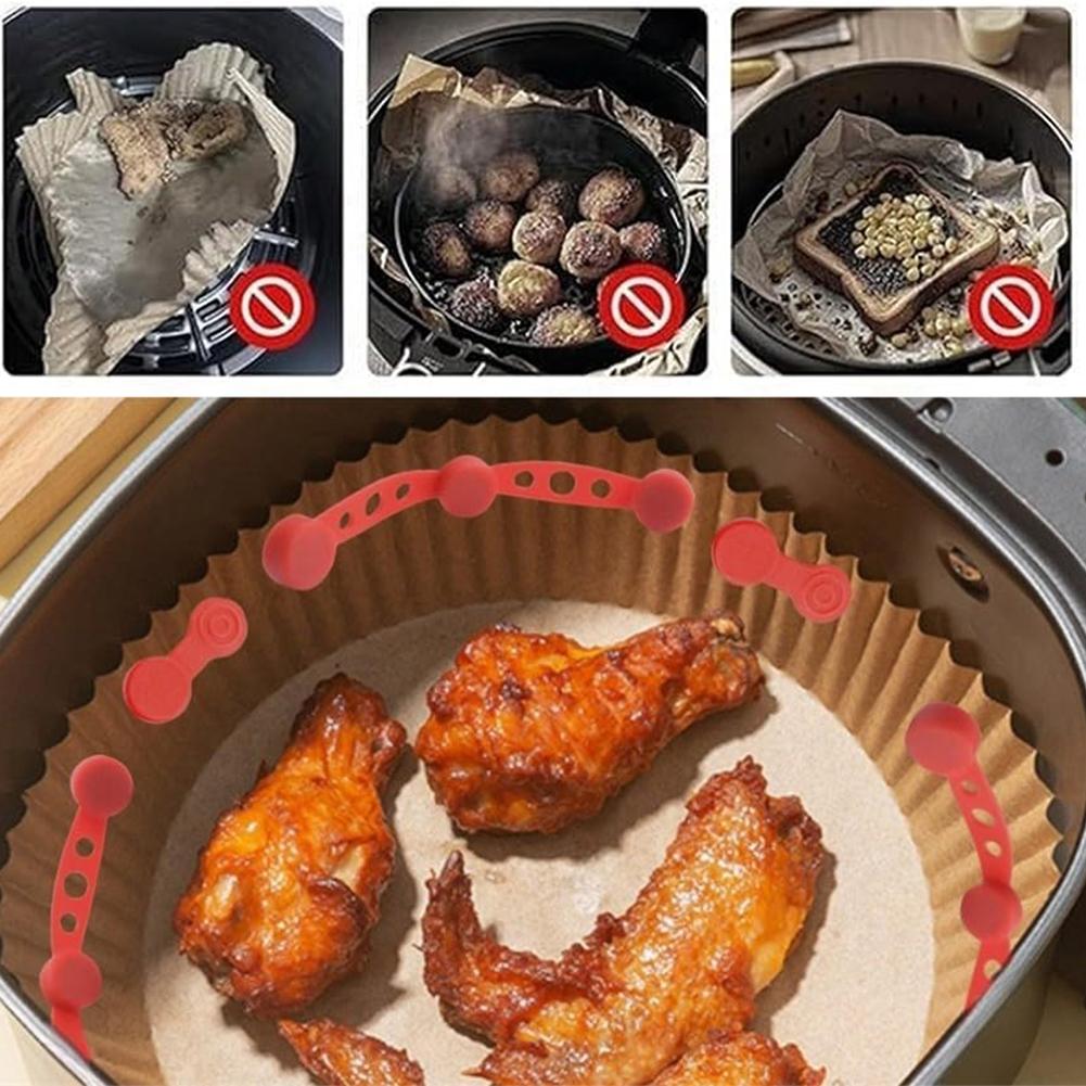 Air Fryer Magnet Silicone Buckle Baking Paper Fixation Tool High Temp Resistant Magnetic Air Fryer Buckle for Kitchen Baking