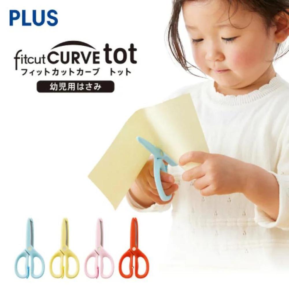 Plus Fitcut Curve Tot Toddler Scissors for right hand Blue  Yellow  Pink  Red