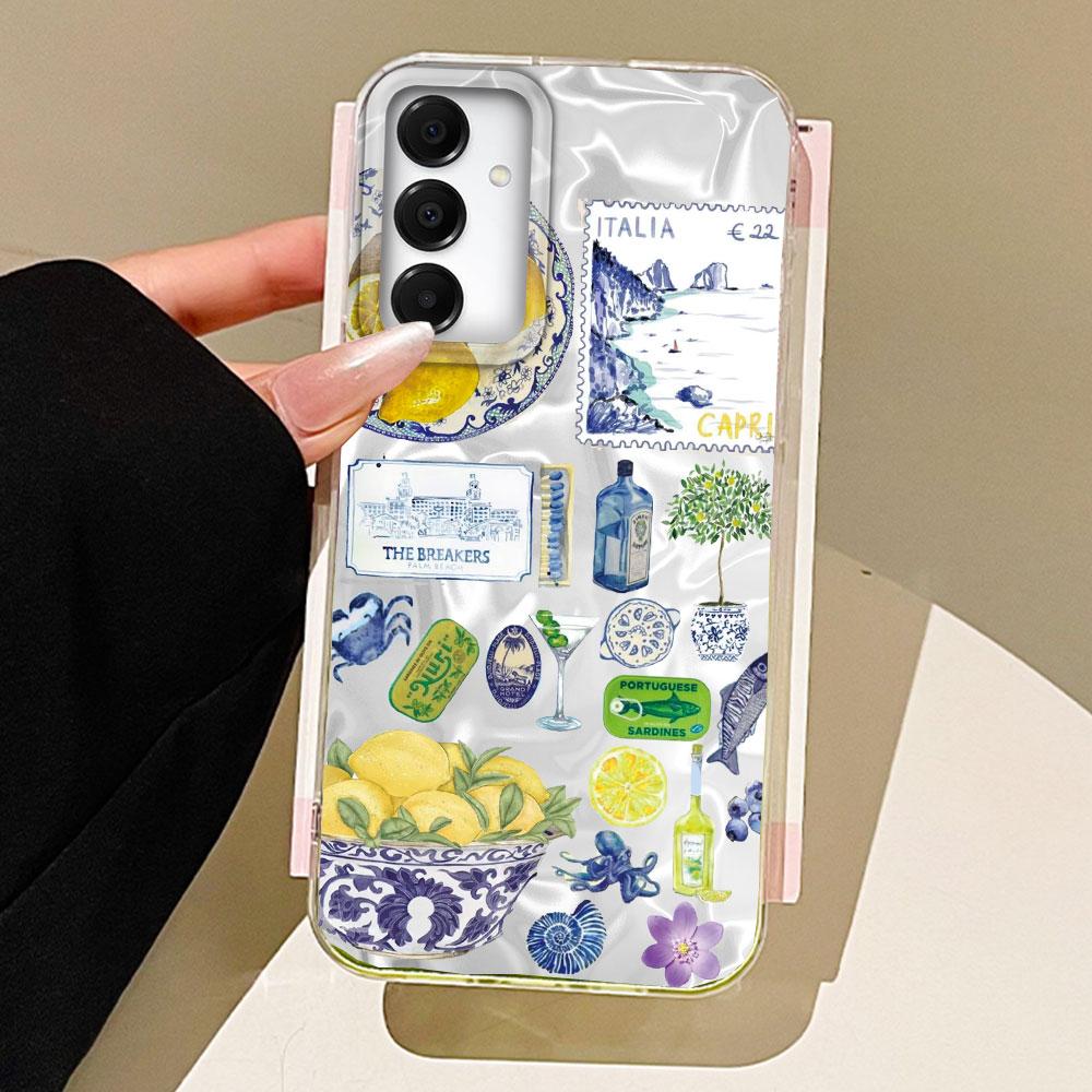 

Винный лимонный чехол для телефона с морским пейзажем для Samsung Galaxy A55 A07 A17 A56 A36 A26 A16 A53 A06 A14 A24 A34 A54 A15 A25 A35 Samsung Galaxy A52 4G белый