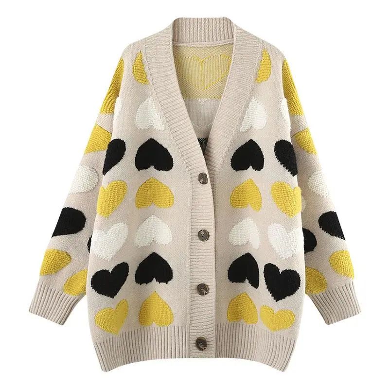 Loose and Lazy Sweater Coat Women's Autumn and Winter Thickened Korean Version Versatile Long Knitted Cardigan