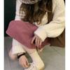 Women's Spring and Autumn Literary Retro Corduroy Half-body Skirt Solid Color Split Straight Skirt