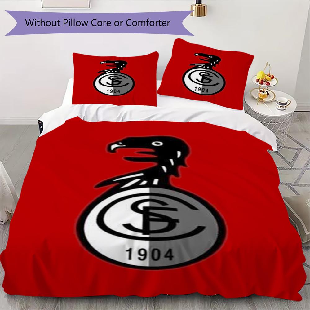 

SC Freiburg Pattern Bedding uilt Set uilt Cover Pillowcase Home Decoration Birthday Gift (1 * duvet cover + 2 * pillowcase without core)82 135x200cm