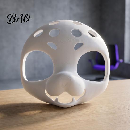 Unpainted Fursuit Mask Head Base Mask, DIY 3D Furry Animal White Face Therian for Halloween Cosplay Costume, Accessory Costume