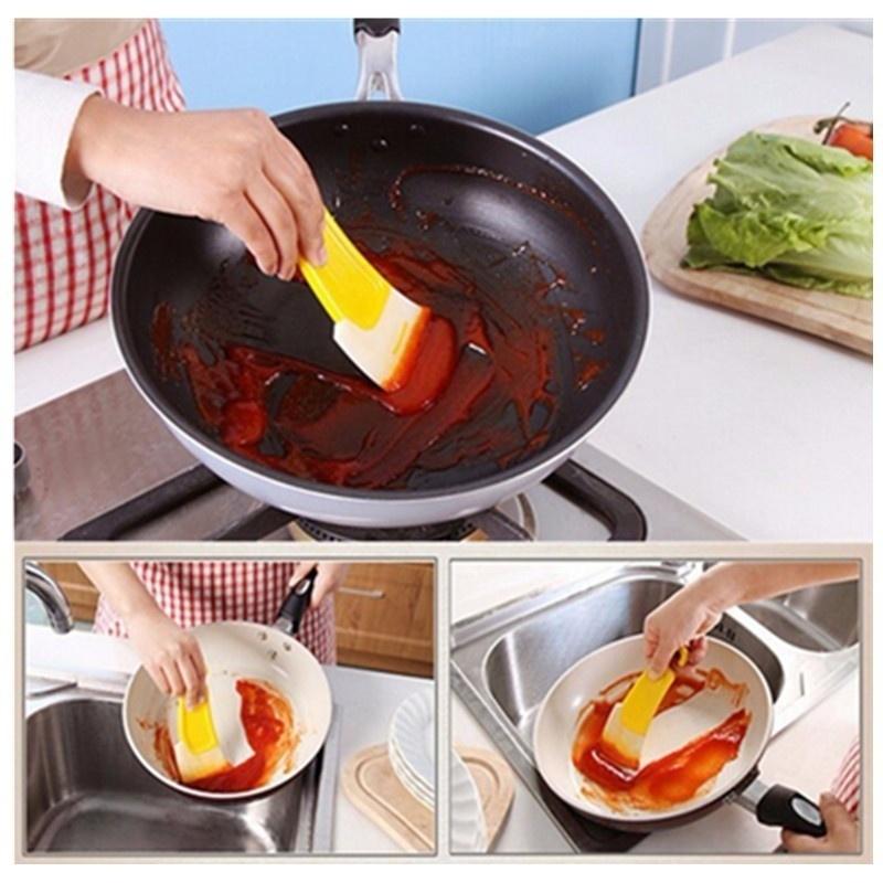Pan Cleaning Scraper Silicone Kitchen Spatula Cake Baking Tool Pastry Spatulas