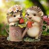 Estaca de Jardim Morango Ouriço, Estaca de Arte para Quintal Ouriços 2D em Acrílico, Decoração Impermeável Animal Fofo para Exterior para Gramado Canteiro de Flores Vaso