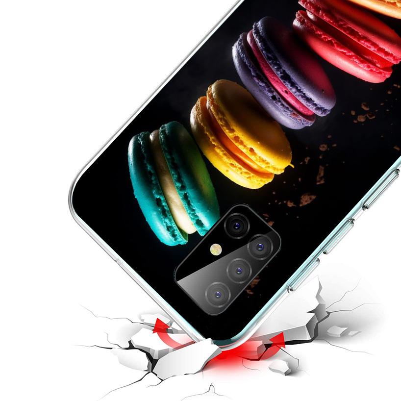 Macaron Ice Cream Cake Doughnut Phone Case For Samsung Galaxy A52 A32 A22 A12 A51 A31 A50S A30S A20S A10S Note 20 Ultra 10 Plus