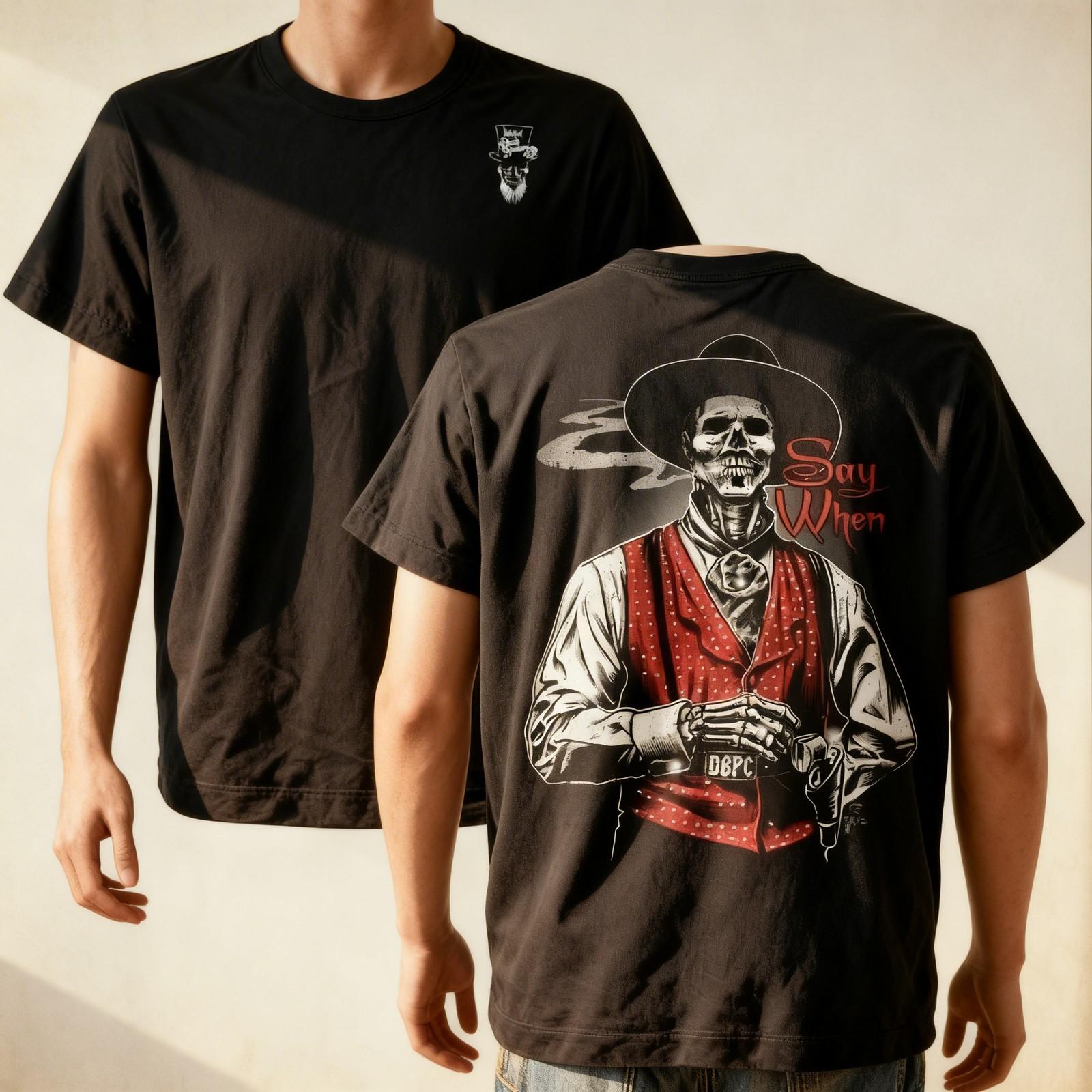 Doc Holliday Say When Old West Death Dealers Collection Tombstone Ghost T-Shirt S разноцветный