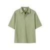 Mens Loose Fit Casual Short Sleeve Turn Down Collar Polo Shirt