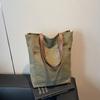 Niche retro canvas bag women's new large-capacity casual shoulder bag class commuter tote bag
