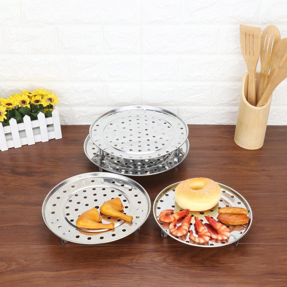 18-30cm Steaming Rack 3 Stands Rack Round Type Silver Stainless Steel