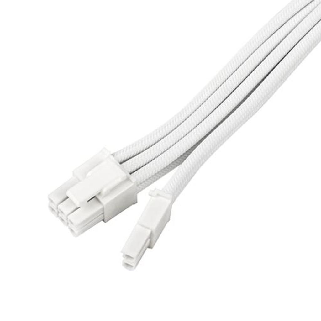 Silver Stone PCIe Tápegység Hüvelyezett Továbbfejlesztett Hosszabbító 1 x PCIe 8-tűs Kábel, Rugalmasság, Fehér, PP07E-PCI8W-V2 (Tápkábel, 8-tűs (6+2))