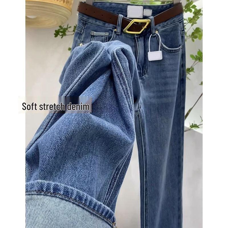 Women's Summer 2026 Slimming Straight-Leg Cropped Jeans - Petite, Loose, Trendy Design