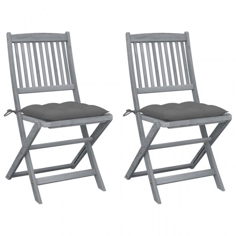 Day and Night - Day and Night Folding Garden Chairs 2 Pcs Cushions Solid Acacia Wood