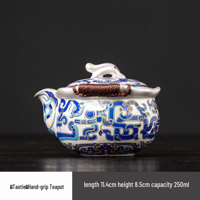 

Посеребренный набор для кунг-фу чая: Элегантный чайник с двумя чашками - Идеальный роскошный подарок для учителей