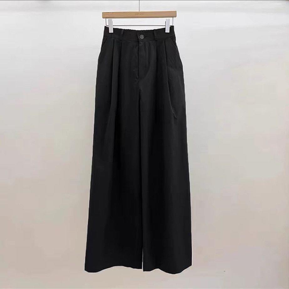 

Spring 2025 Women s High-Waisted Straight Leg Pants - Solid Color, Loose Fit, Slimming Casual Trousers L 55-58 kg