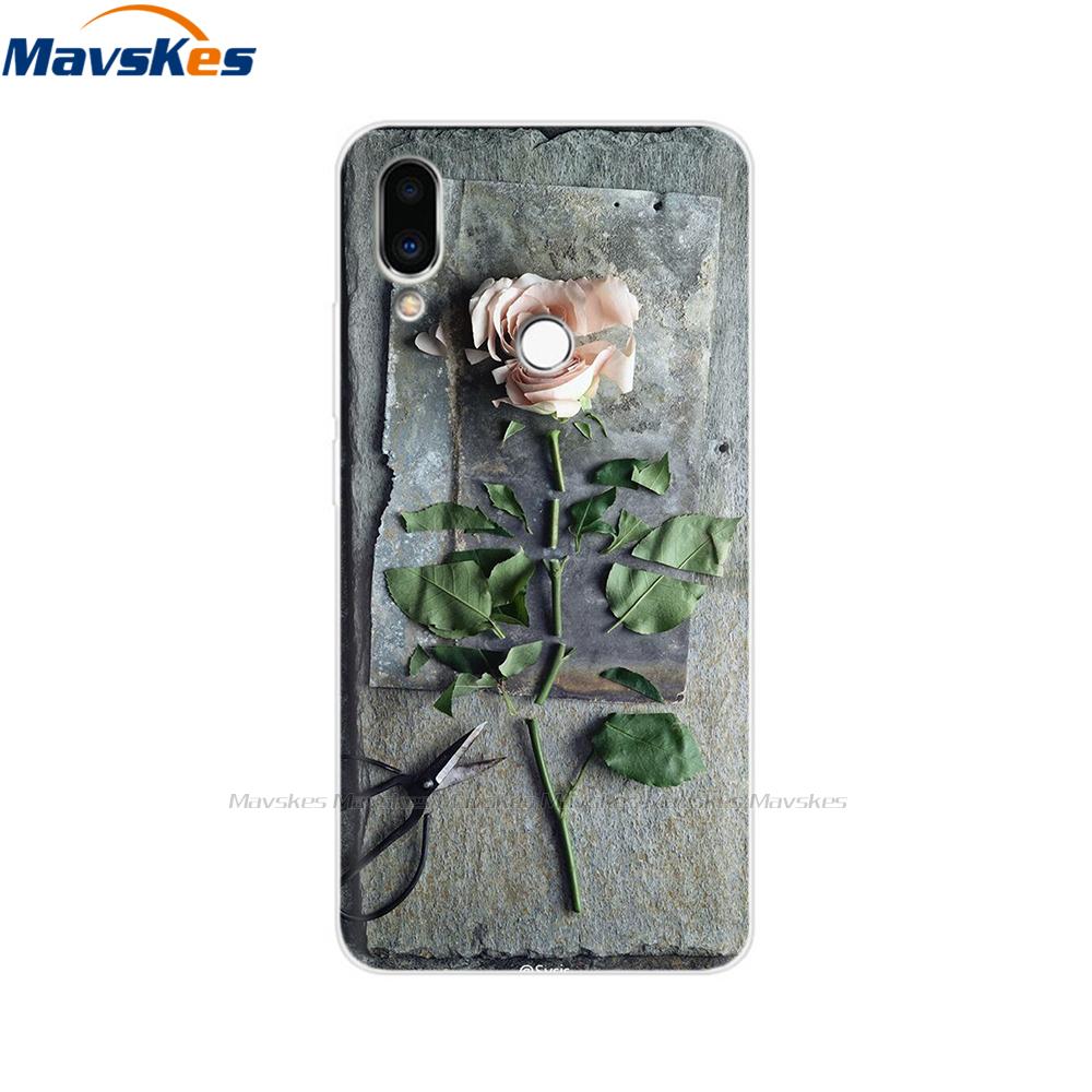 For Meizu Note 9 Case Note9 Soft TPU Silicon Funda Back Cover For Meizu M9 Note Case M9Note M 9 Rose Print Phone Case Coque Para