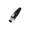 3-pin Mini XLR Connector - REAN - RT3FCB - Black - Gold Plated - Audio