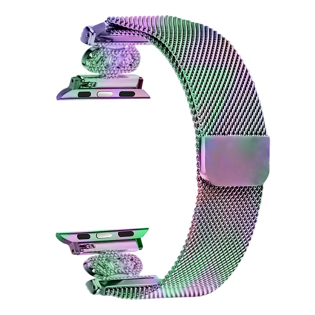 Milanese Band For Apple Watch Series 10 Ultra 9 8 7 SE 6 5 4 3 2 1 46mm 49mm 45mm 44mm 42mm Magnetic Crown Clasp Stainless Steel Strap