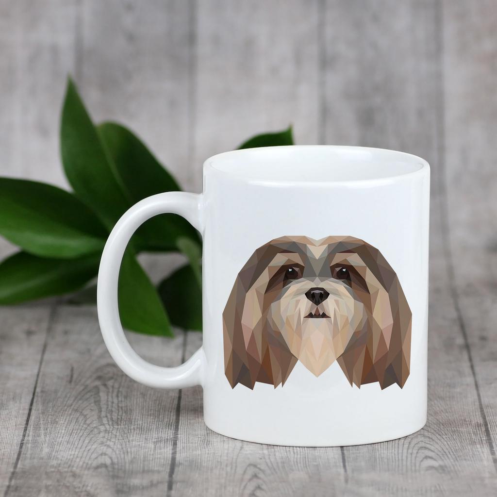 Lhasa Apso -Kubek Ze Zdjęciem I Napisem Geometryczny Pies Art-Dog