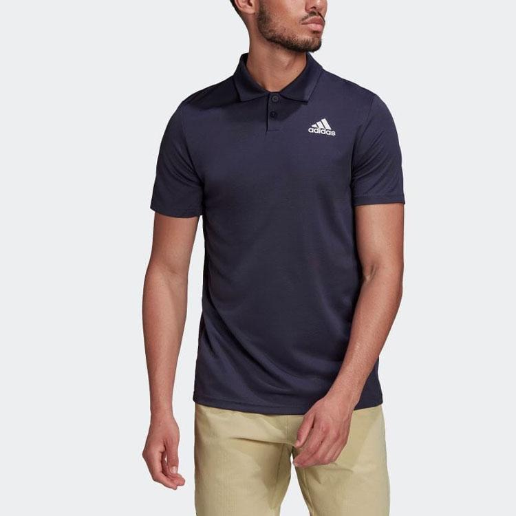 New Adidas Polo Shirt Men's Marine Blue HC2717