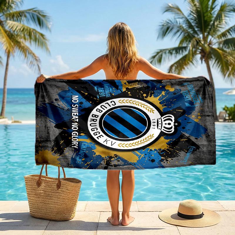 Club Brugge FC Stampa Asciugamano da Spiaggia Quick Dry Microfibra Assorbente Portatile da Viaggio Asciugamano da Nuoto