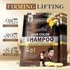 Shampoo Colorante per Capelli Grigi - Shampoo Colorante Naturale Zenzero Castano Chiaro per Colore a Lunga Durata in Minuti, 25ml x 10pz, Formato da Viaggio