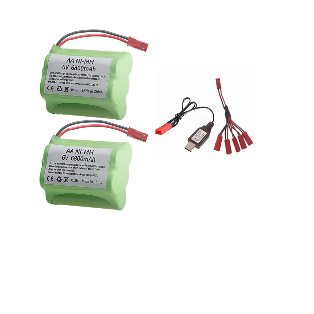 Akumulator 6V 6800mAh z ładowarką Do zabawek RC Samochodów Czołgów Robotów Pistoletów Akcesoriów do zabawek NiMH 5*AA Pakiet baterii 6V